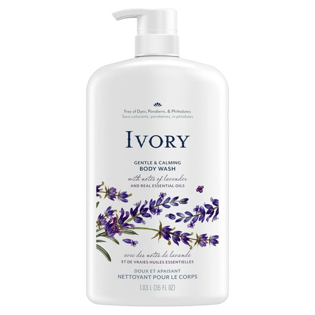 Ivory Mild and Gentle Body Wash, Lavender Scent, for All Skin Types, 35
