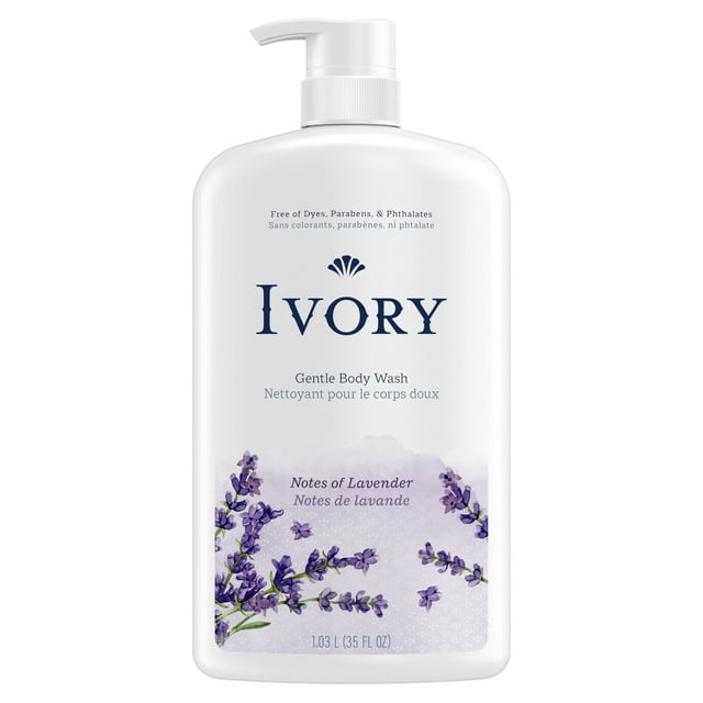 Ivory Mild and Gentle Body Wash, Lavender Scent, for All Skin Types, 35