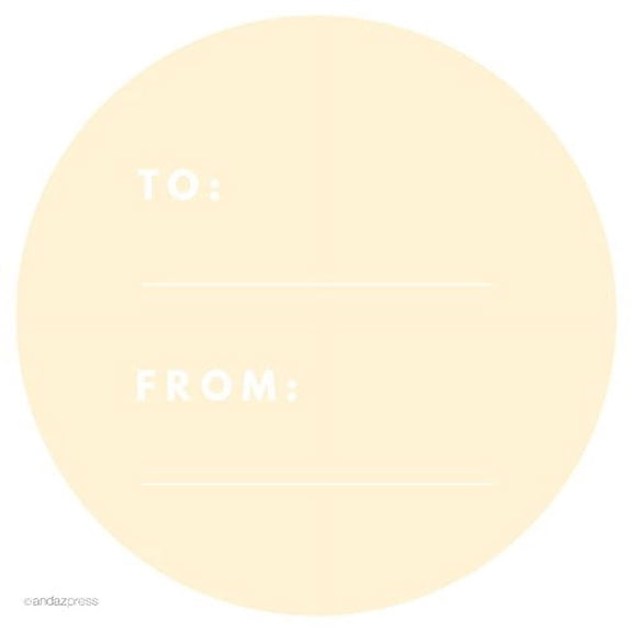 Ivory Modern To/From Circle Gift Labels, 40-Pack