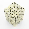 thumbnail image 1 of Ivory Opaque D6 Dice with Black Pips 12mm (1/2in) Pack of 12 Dice Chessex, 1 of 1