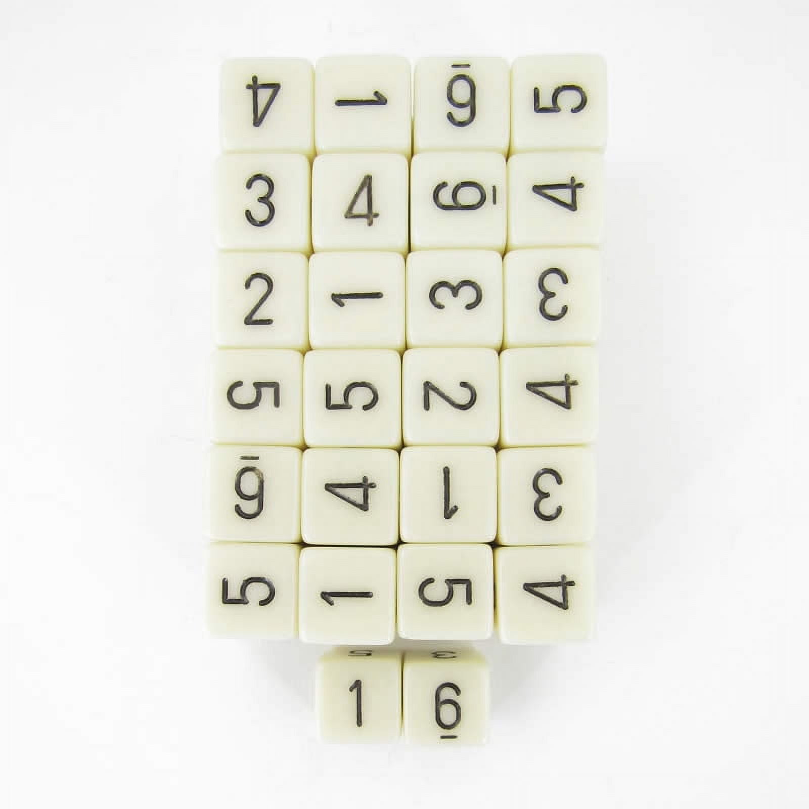 Ivory Opaque Dice with Black Numbers D6 Aprox 16mm (5/8in) Pack of 50 Wondertrail