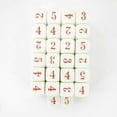 thumbnail image 1 of Ivory Opaque Dice with Red Numbers D6 Averaging Dice (2-3-3-4-4-5) 16mm (5/8in) Pack of 50, 1 of 1