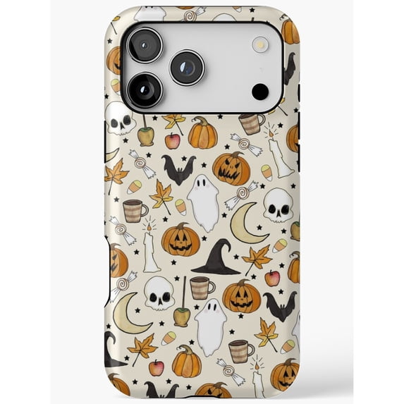 Ivory, Orange and Black Halloween Ghost, Jack-O'-Lantern and Bat Tough ...