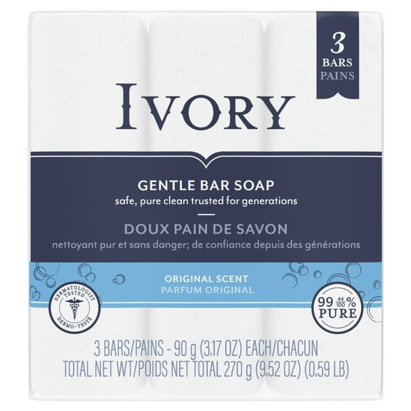 Ivory Original Personal Size Bars, 3 ct, 3.1 Oz