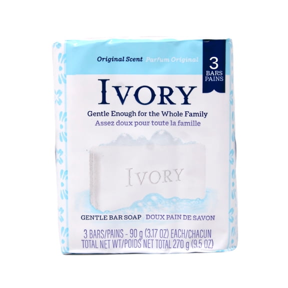 Ivory Original Scent Bar Soap Pure Clean & Simple, Dye Free, 3.1Oz
