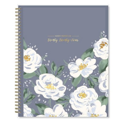 Ivory Paper Co 2024 Planner 11x8.5 Weekly Monthly Wirebound Navy