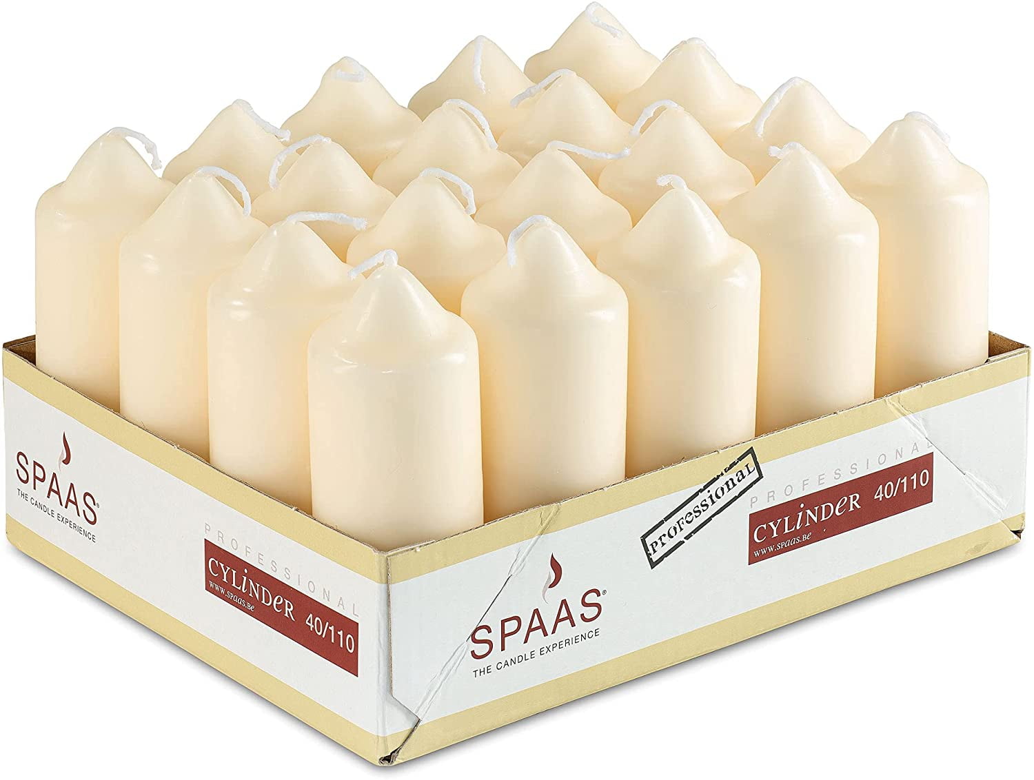 Ivory Pillar Candles 20 Pack, 1.5x4 inch Unscented Dinner Candles for Home, Party, and Wedding