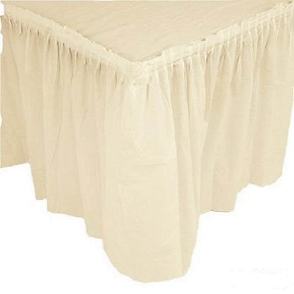 Ivory Plastic Table Skirt 29" x 14' Rectangular Party