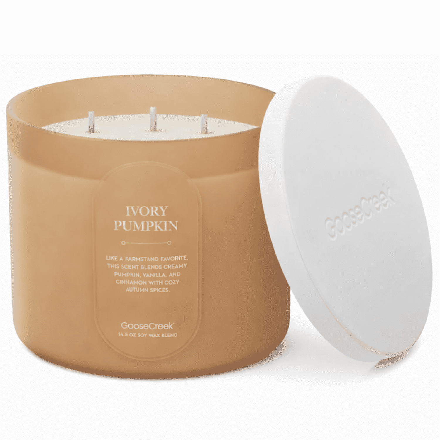 Ivory Pumpkin 3-Wick Scented Candle, 14.5 oz Glass Jar