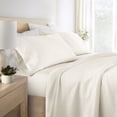 thumbnail image 1 of Noble Linens Rayon from Bamboo 4 Piece Luxury Bed Sheet Set, Ivory, Twin, 1 of 11