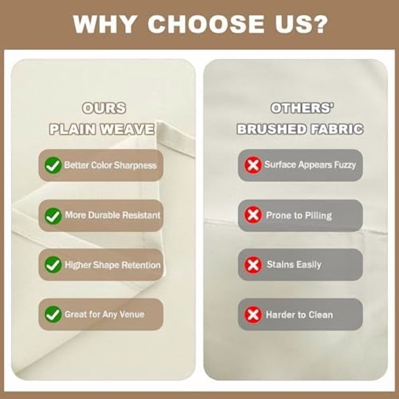 Ivory Rectangle Tablecloths for 6 Foot Tables, 6 Pack - 70 x 108 Inches - Stain Resistant and Washable Table Clothes, Polyester Fabric Table Covers for Wedding, Party, Banquet, Buffect