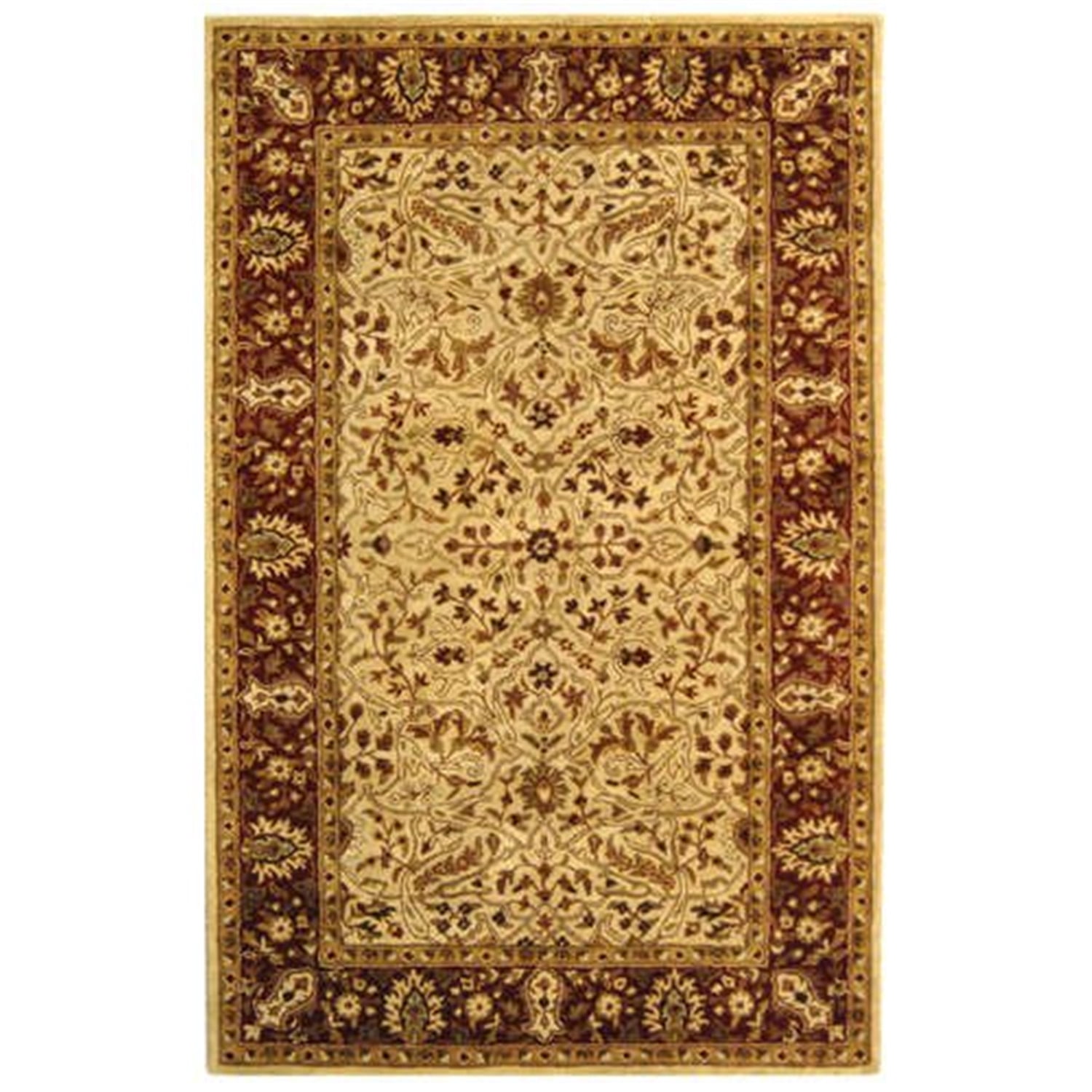 Traditional Rug - Persian Legend New Zealand Wool -Ivory/Rust Style-A ...