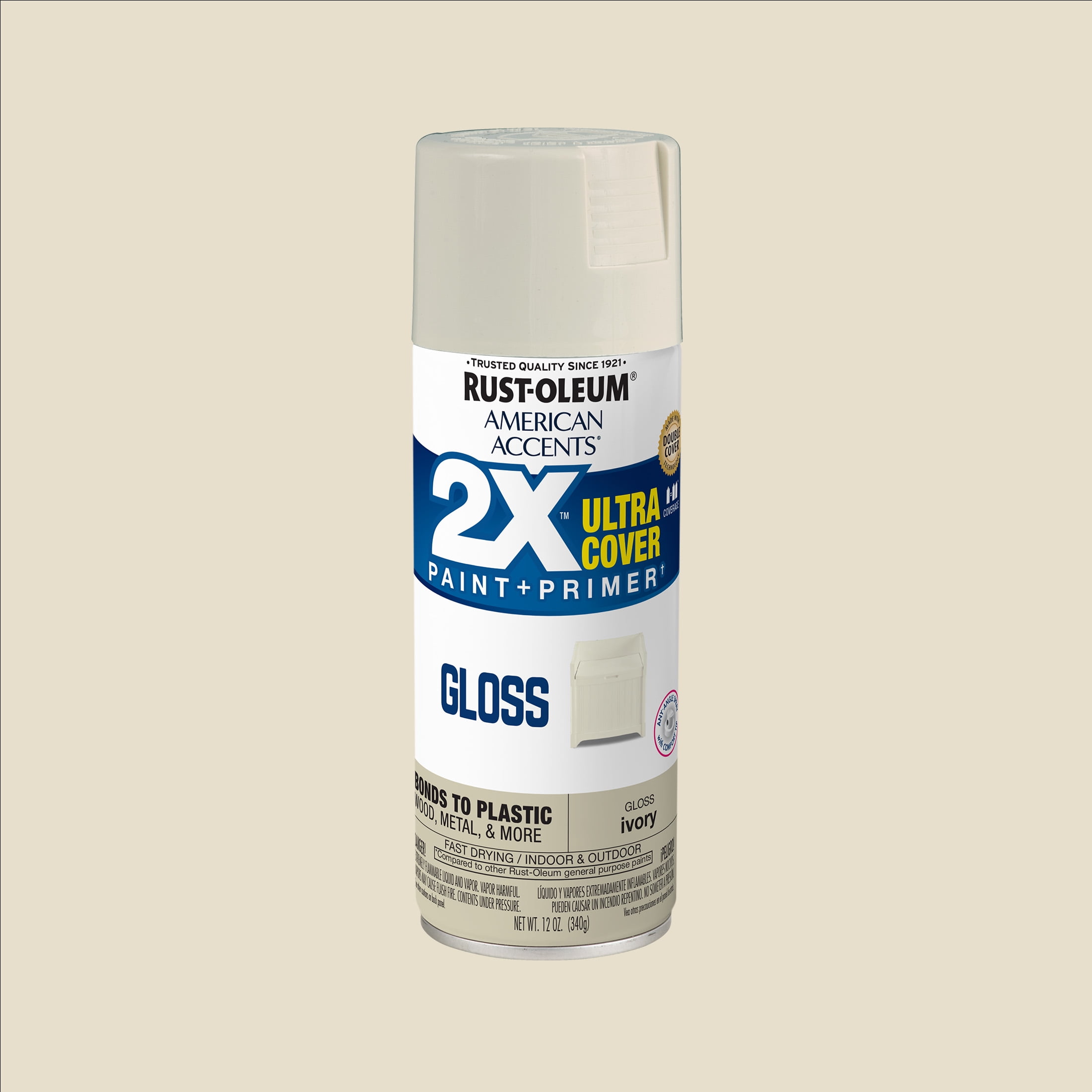 Ivory, Rust-Oleum American Accents 2X Ultra Cover Gloss Spray