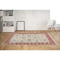 thumbnail image 1 of Ivory  Rust Premium Handwoven Pure Wool Chobrang Rug, 3ft 1in x 4ft 2in, 1 of 5