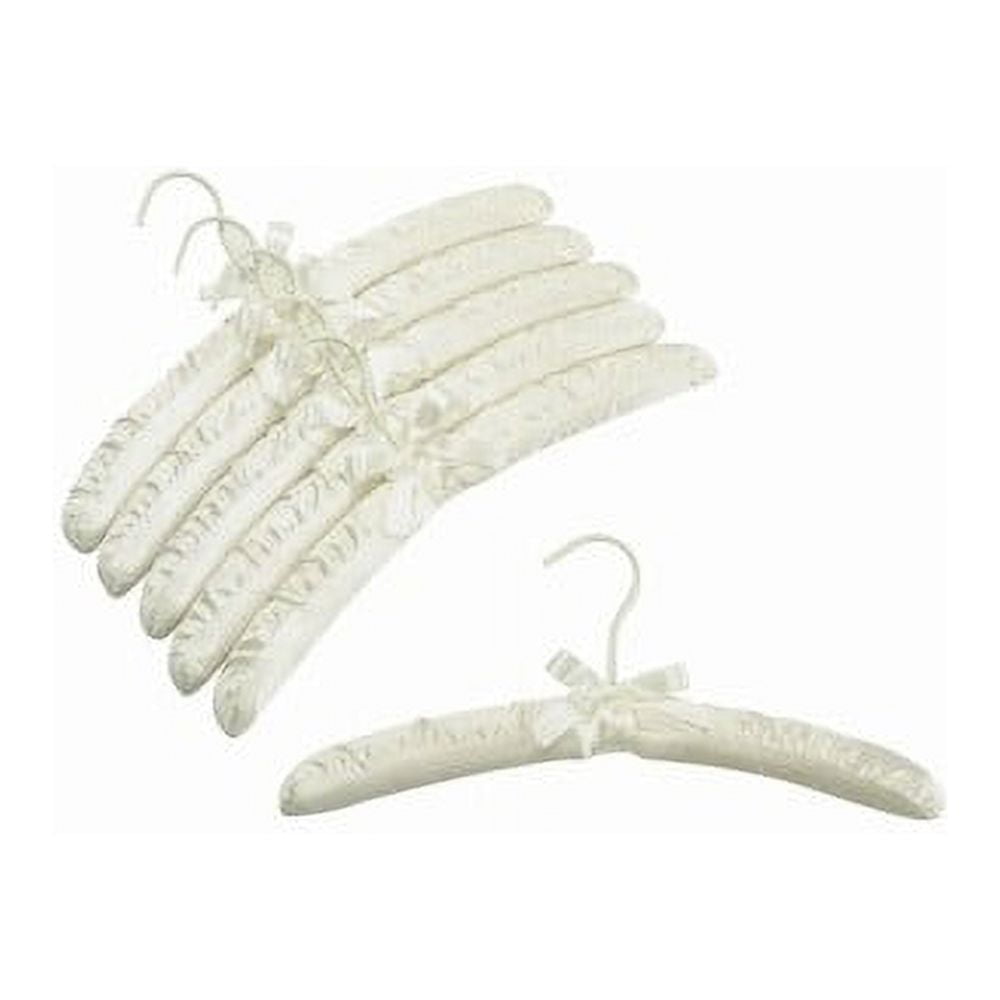 10 White Baby Satin Padded Hangers - Closet Hanger Factory