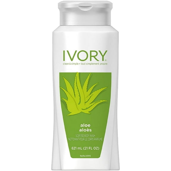 Ivory Scented Body Wash, Aloe 21 oz (Pack of 4)