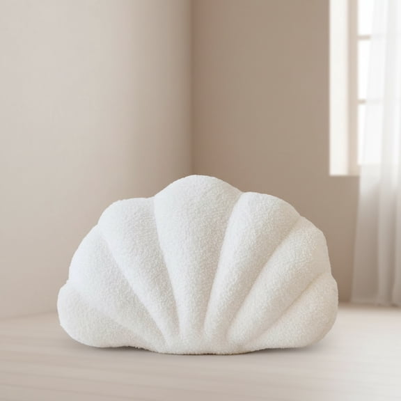 Ivory Seashell Throw Pillows, Shell Shaped Throw Pillows, Soft Home Decorative Pillow Plush Cushion for Bed Couch Living Sofa Room Decor Accent Throw Pillow