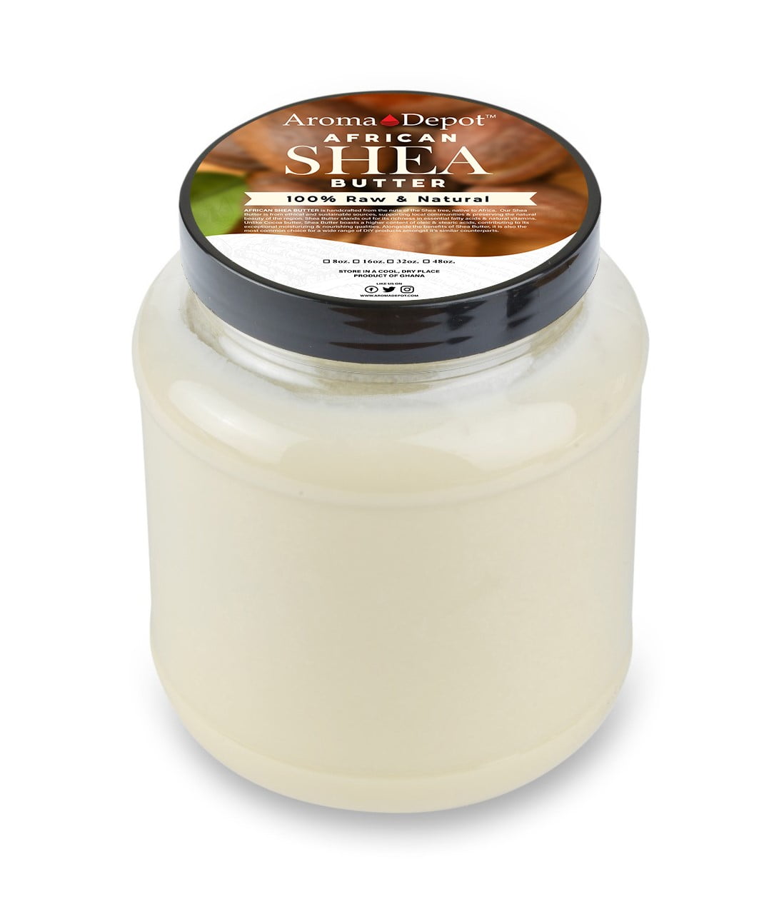 Ivory Shea Butter 3 lb Jar – Natural Unrefined Butter for Body Moisturizers, Hair Conditioners, and DIY Uses