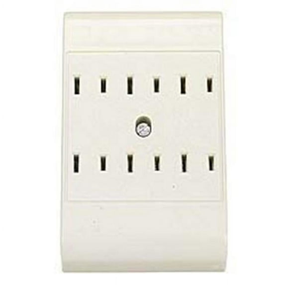 Ivory Six Outlet Plug-In Outlet Adapter