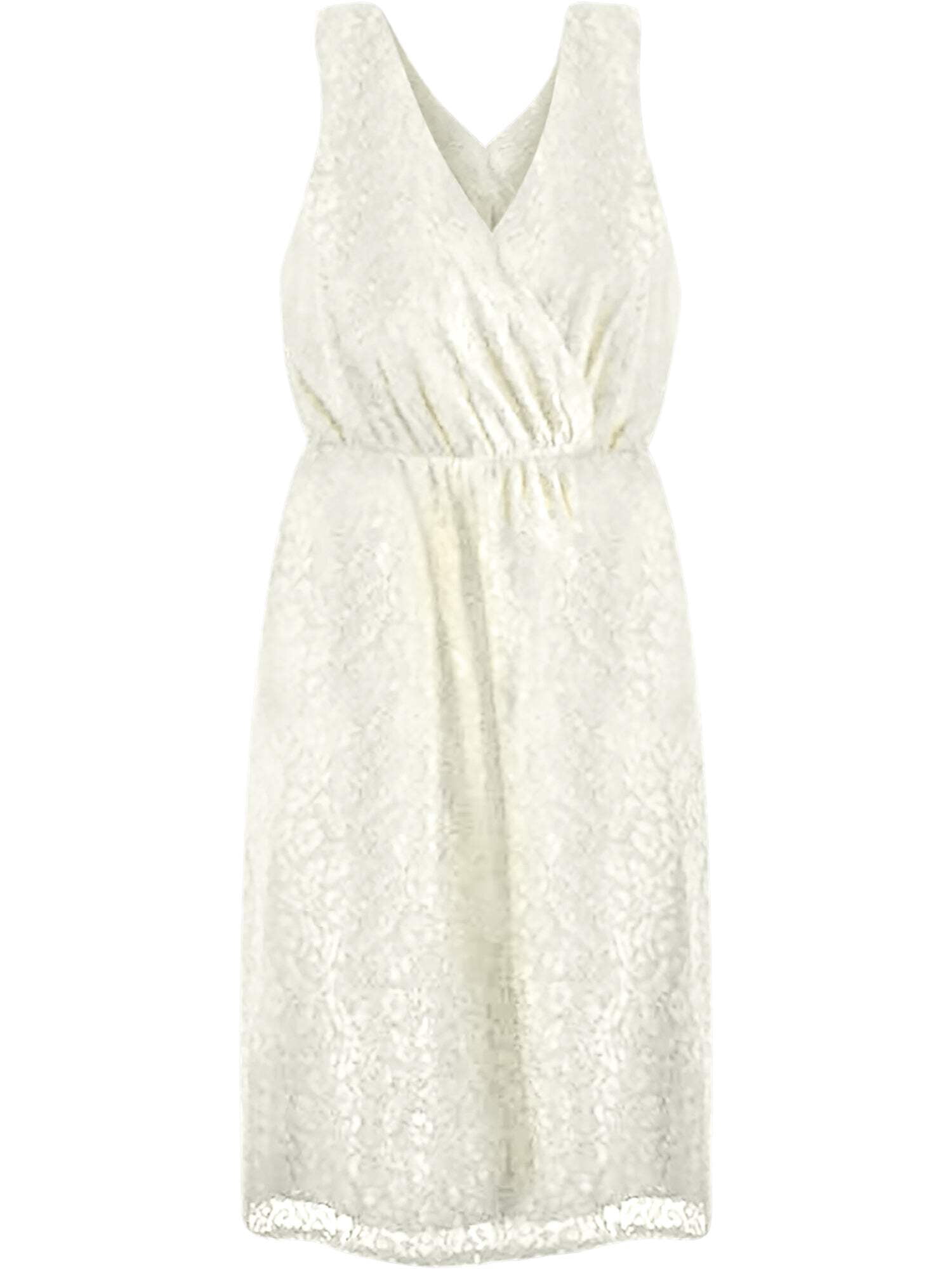 chinese dress ladies White Lace Sleeveless Midi Dress
