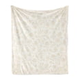 thumbnail image 1 of Ivory Soft Flannel Fleece Throw Blanket, Baroque Style Curved Leaves and Floral Blooms Nature Beauty Continuous Design, Cozy Plush for Indoor and Outdoor Use, 70" x 90", Cream, by Ambesonne, 1 of 6