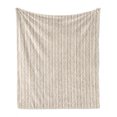 thumbnail image 1 of Ivory Soft Flannel Fleece Throw Blanket, Victorian Swirls in Striped Pattern Baroque Style Renaissance Inspirations Image, Cozy Plush for Indoor and Outdoor Use, 70" x 90", Cream Tan, by Ambesonne, 1 of 6