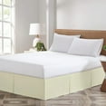 thumbnail image 1 of Ivory Solid Pleated Bed Skirt Twin Size -11 Inch Drop Split Corner Pleated Bedskirts -Microfiber Box Pleated Bedskirts - Never Lift Your Mattress - Hotel Quality Magic Bed Skirt, 1 of 8