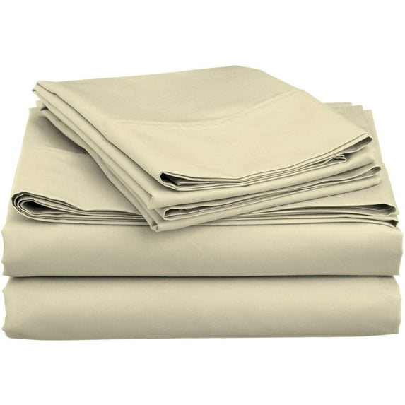 Ivory Solid Queen (60"x 74") Size Sleeper Sofa Bed Sheet Set - Luxury 100% Egyptian Cotton - 800 Thread Count - Fits Mattresses Up to 5" Inches Deep Pocket