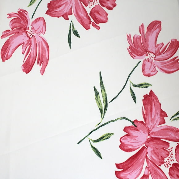 Ivory and Strawberry Ice 59" Wide 100% Polyester Mechanical Satin Chiffon-Crepe Fabric by The Yard-100 GSM, Lightweight, Anti-Wrinkle, Non-Stretched-Dresses, Scarves, Blouses & DIY.