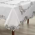 thumbnail image 1 of Ivory Table Cloth - Rectangle Lace Linen Tablecloth Intricate Cutouts Embroidery - Perfect for Kitchen Dining Room Table Home Decor Wedding Receptions - 60 x 120 inches - The Alois Collection, 1 of 6