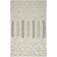 thumbnail image 1 of Ivory Taupe & Tan Wool Geometric Hand Tufted Handmade Stain Resistant Rectangle Area Rug - 8 x 10 ft., 1 of 1