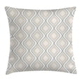 thumbnail image 1 of Ivory Throw Pillow Cushion Cover, Abstract Nostalgic Stylized Wavy Curved Pattern in Two Toned Stripes Geometric Image, Decorative Square Accent Pillow Case, 18 X 18 Inches, Beige Tan, by Ambesonne, 1 of 2