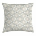 thumbnail image 1 of Ivory Throw Pillow Cushion Cover, Abstract Nostalgic Stylized Wavy Curved Pattern in Two Toned Stripes Geometric Image, Decorative Square Accent Pillow Case, 20 X 20 Inches, Beige Tan, by Ambesonne, 1 of 2