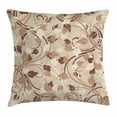 thumbnail image 1 of Ivory Throw Pillow Cushion Cover, Autumn Leaves in Faded Earthen Tones Fall Season Branches Romance Illustration, Decorative Square Accent Pillow Case, 18 X 18 Inches, Cream Umber Cocoa, by Ambesonne, 1 of 2