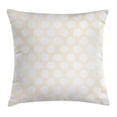 thumbnail image 1 of Ivory Throw Pillow Cushion Cover, Retro Large Polka Dots Pattern with Big Circles Disc Shaped Rounds Soft Illustration, Decorative Square Accent Pillow Case, 24 X 24 Inches, White Beige, by Ambesonne, 1 of 2