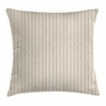 thumbnail image 1 of Ivory Throw Pillow Cushion Cover, Victorian Swirls in Striped Pattern Baroque Style Renaissance Inspirations Artsy Image, Decorative Square Accent Pillow Case, 16 X 16 Inches, Cream Tan, by Ambesonne, 1 of 2