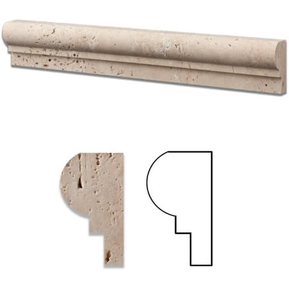 Ivory Travertine Honed 2 X 12 Chair Rail Ogee-1 Molding - Standard Quality - Box of 15 PCS$$Tools & Hardware Other