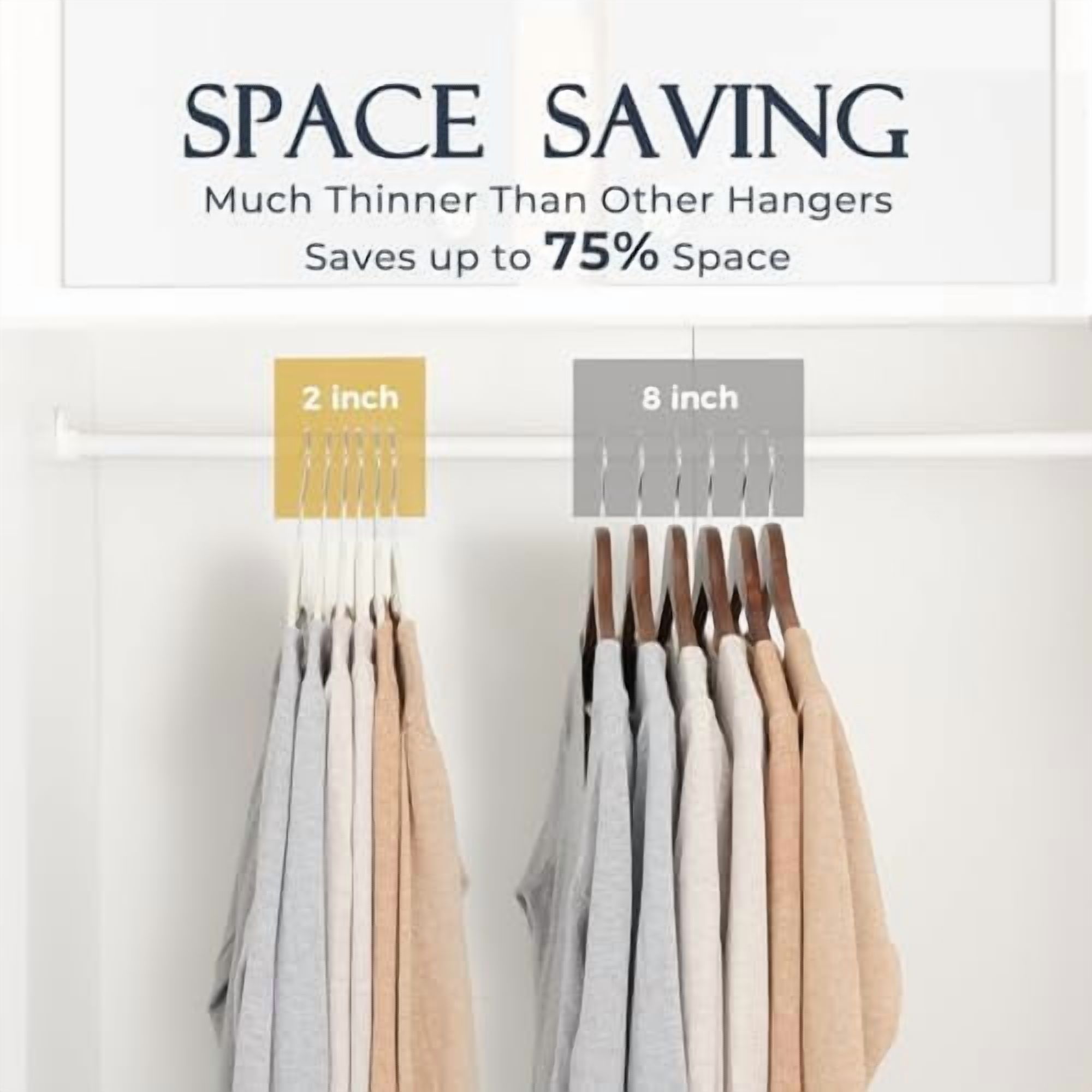 Ivory Velvet Hangers 40 Pack, Non Slip Clothes Felt Hanger Heavy Duty
