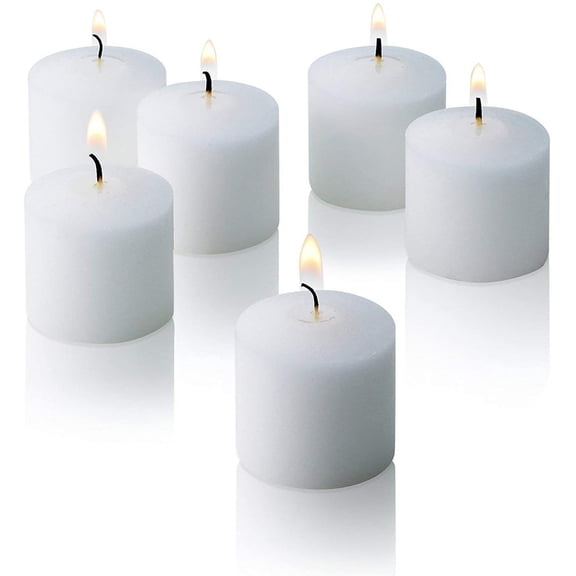 Ivory Votive Candles - Box of 72 Unscented Candles - 10 Hour Burn Time - Bulk Candles for Weddings, Parties, Spas and Decorations