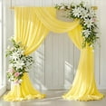 thumbnail image 1 of White Wedding Arch Draping Fabric 2 Panels 30'' x 18FT Sheer Chiffon Arch Drapery for Easter Bridal Shower Backdrop Outdoor Party Arches Church Ceremony Decoration, 1 of 10