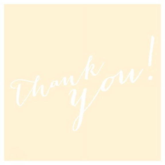 Ivory Whimsical Thank You Square Favor Labels, 40-Pack