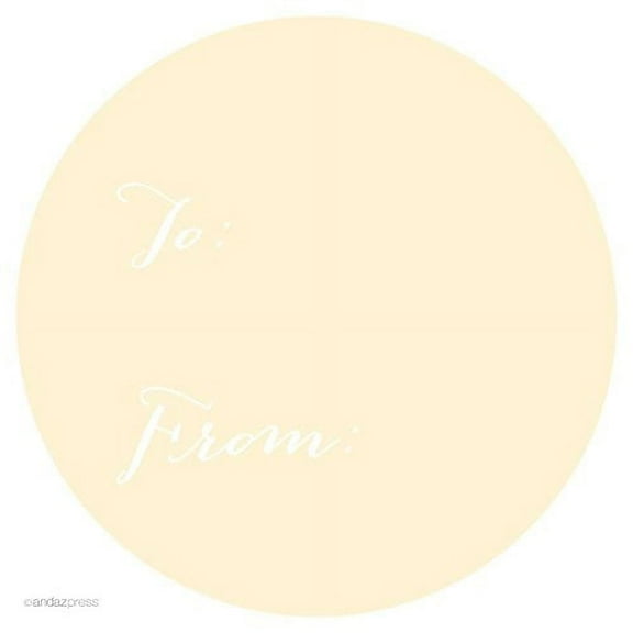 Ivory Whimsical To/From Circle Gift Labels, 40-Pack