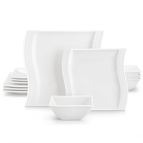 Ivory White 12 Piece(Service for 4) Porcelain Tableware Set