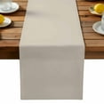 thumbnail image 1 of Ivory White Cotton Linen Table Runner for Dining Kitchen, Modern Pure Ivory White Wedding Outdoor Party Tablerunners Decoration, Dresser Scarf Coffee Tablecloth Runners 13x72 Inches, 1 of 9