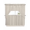 thumbnail image 1 of Ivory White Kitchen Curtains Swag Valance and Tier Curtains Set 24 Inch Length, Modern Pure Ivory White Rod Pocket Drape Panels Pair Swag Curtains for Bathroom/Cafe/Window, 1 of 6