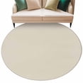 thumbnail image 1 of Ivory White Large Area Rugs for Bedroom Living Room, Soft Non Slip Carpet Bedside Rug, Modern Pure Ivory White Round Floor Cover Kitchen Accent Rug 7' for Dining Room/Office, 1 of 9