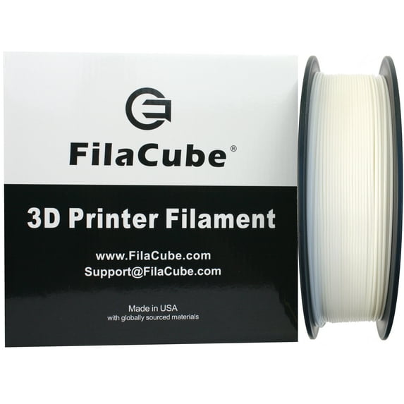 Ivory White (Off-White/Creamy-White/Slightly Yellowish White) PLA 3D Printer 1.75mm Filament - FilaCube 1.75 mm 1kg PLA 2 3-D Printing Plastic for Bone Lithophane Piano Key Elephant tusk Tooth fang