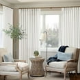 thumbnail image 1 of Ivory White Pinch Pleated Extra Wide Linen Curtains 84 Inches Long for Patio Sliding Glass Door 70 Inch Wide Pleated Drapes with Hooks Rings Semi Sheer 70x84 Curtain for Living Room 1 Panel, 1 of 9