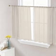 thumbnail image 1 of Ivory White Semi Sheer Window Curtains 54 Inches Long, Modern Pure Ivory White Rod Pocket Voile Silky Chiffon Curtain Light Filtering Drapes for Living Room, Kitchen, Bedroom, 52"x54", 2 Panels, 1 of 9