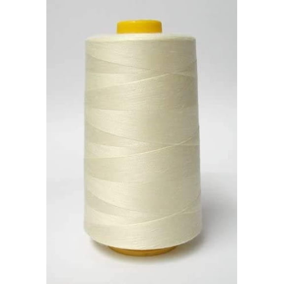 Ivory White Sewing Thread 6000 Yard Spool, All-Purpose Polyester Thread for Sewing Machine, Quilting & Serger